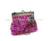 Peacock texture bling beaded sequin evening clutch bag 063