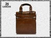 Personalized brown genuine leather men's hand bag