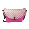 Pink Blossom Stripes Rickshaw Messenger Bag