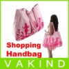 Pink Canvas Tote Shopping Handbag Casual Shoulder Bag