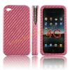 Pink Carbon Fiber Leather Protector Case Pouch For Apple iPhone4 4G