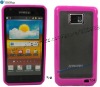Pink Color Dual Color Hybrid Bumper Rubber Soft TPU Gel Silicone Hard Plastic Back Cover Case for Samsung Galaxy S2 i9100.
