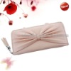 Pink Cute Bowknot Zippered Long Women Clutch Wallet Purse Bag