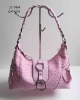 Pink Embroidery PU Shoulder Bag for Yong Lady