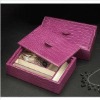 Pink Faux Leather Cosmetic Packaging Box