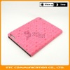 Pink Flip Leather Protective Case for iPad 2, For iPad 2G Folio Leather Cover with Standing, 6 colors at stock, OEM welcome