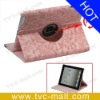 Pink Flower 360 Degree Rotating Leather Case for iPad 2