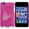 Pink Flying Butterfly Hard Protect Case Shell For iPod Touch 4