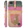 Pink Graceful Jeans Hard Case Skin Cover For iPhone 4G