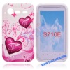 Pink Hearts Silicon Case Cover for HTC S710E