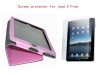 Pink Leather Case book Smart Cover pouch with protector screen free for ipad 2 laptop accessories good gift for Christmase day