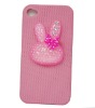 Pink Lovely Rabbit Hard Case for iPhone 4
