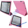 Pink Magnetic Folding Style Protective Leather Case for iPad 2
