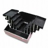 Pink Makeup Case With Multilevel Black Trays