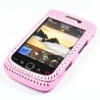Pink Mesh Skin Hard Back Case Cover For Blackberry 9800