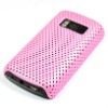 Pink Mesh Skin Hard Back Case Cover For Nokia C6-01