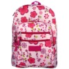 Pink Pansy Flower Polyester Backpack