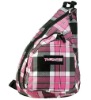 Pink Plaid Classic Messenger School Bag Sling Bag