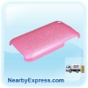 Pink Planted Matte Flash Small Particles Protective Back Case for iPhone 3GS