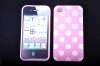 Pink Polka gel TPU case for iPhone 4G/4GS