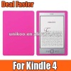 Pink Silicone Case For Amazon Kindle 4