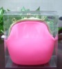 Pink Silicone Pouch with Lift Chain