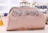 Pink Skull Knuckle Rings Handbag Clutch Evening Bag Wallet Pu Leather Purse 025