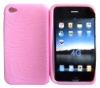 Pink Texture Silicon Silicone case For iphone 4g