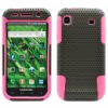 Pink With Black Silicone +Hole Hard 2 in 1 Case For Samsung Galaxy S I9000