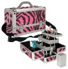 Pink Zebra Makeup Train Case