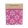 Pink floral paper bag