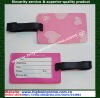 Pink heart shape pvc luggage tag