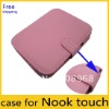 Pink leather case for nook touch