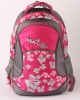 Pink punk flower nylon school bag