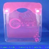 Pink pvc cosmetic bag with stand up and new fashion style