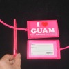 Pink soft pvc luggage tag for promotion