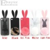 Pink white bunny Rabbit Rubber moile phone case for iphone 4 mobile phone case IP-360