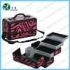 Pink zebra makeup train case,aluminum cosmetic cases