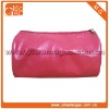 Plain soild colour small red zipper cylinder girls PU cosmetic pouch