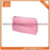 Plain solid colour pink nylon clutch small toiletry makeup bag