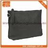 Plain ziplock leather clutch black lady's cosmetic bag