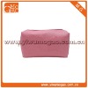 Plain ziplock pink small clutch leather cosmetic pouch
