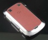 Plating+PU Leather Skin Hard Back Case For Blackberry 9900/9930 Dark red