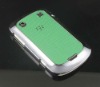 Plating+PU Leather Skin Hard Back Case For Blackberry 9900/9930 Green