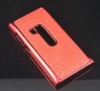 Plating+ PU Leather Skin Hard Case For Nokia N9 Red