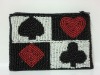 Playing Cards Shaped Beaded Coin Purse