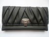 Pleat black hasp lock fashion PU wallet new arrival item 2011