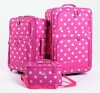 Polka Dot printed wheeled luggage beauty case