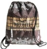 Polyester drawstring backpack for over-the-shoulder or backpack carry