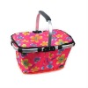 Polyester printing flowers collapsible picnic cooler basket